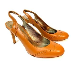 Brooks brothers leather sling back heels